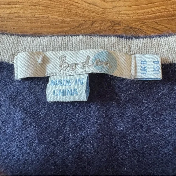 Boden Cashmere Cardigan Sweater Women’s 4 Dark Blue Button Up Long Sleeve - Picture 3 of 10
